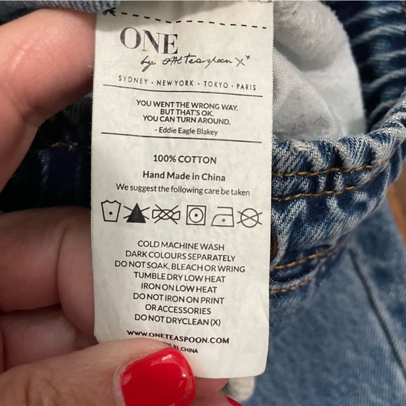 ONE by One Teaspoon Denim Joggers Super Trackies Relaxed Fit Size Small - Picture 9 of 10